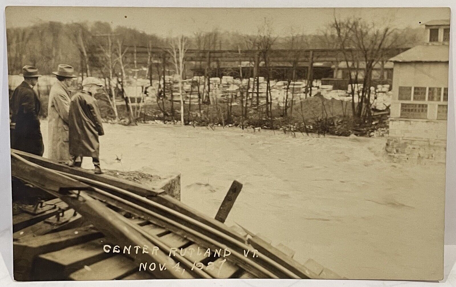 Center Rutland Vermont. November 4. 1927. Great Flood. Real Photo Postcard.