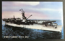 USS Cabot CVL 28 postcard US Navy WWII aircraft carrier  picture