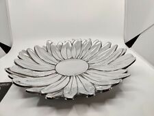 SALISBURY HOME COLLECTION PETALS LARGE TRAY FLOWER SHAPE ALUMINUM SILVER 11010 picture