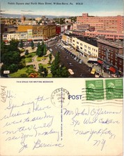 Wilkes-Barre PA Public Square North Main St. Postcard 61904 picture