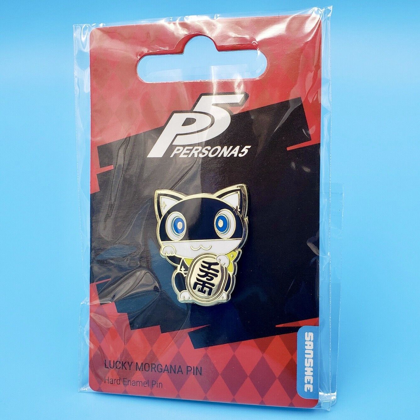Persona 5 Royal Strikers Lucky Cat Morgana Mona Pin Charm Figure Official Atlus
