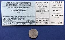 SHELDON PARK 10 RIDE TICKET BLUE AND WHITE C&WI TRAIN #6726 picture