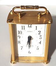 Linden Westminster Chime Brass / Glass Office Desk Clock, SEE VIDEO picture
