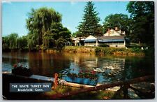 Vtg Brookfield Connecticut CT White Turkey Inn Restaurant Lake 1950s Postcard picture