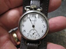WWI US MILITARY WALTHAM DEPOLLIER DATED 1915 CASE RUNNING WRIST WATCH picture