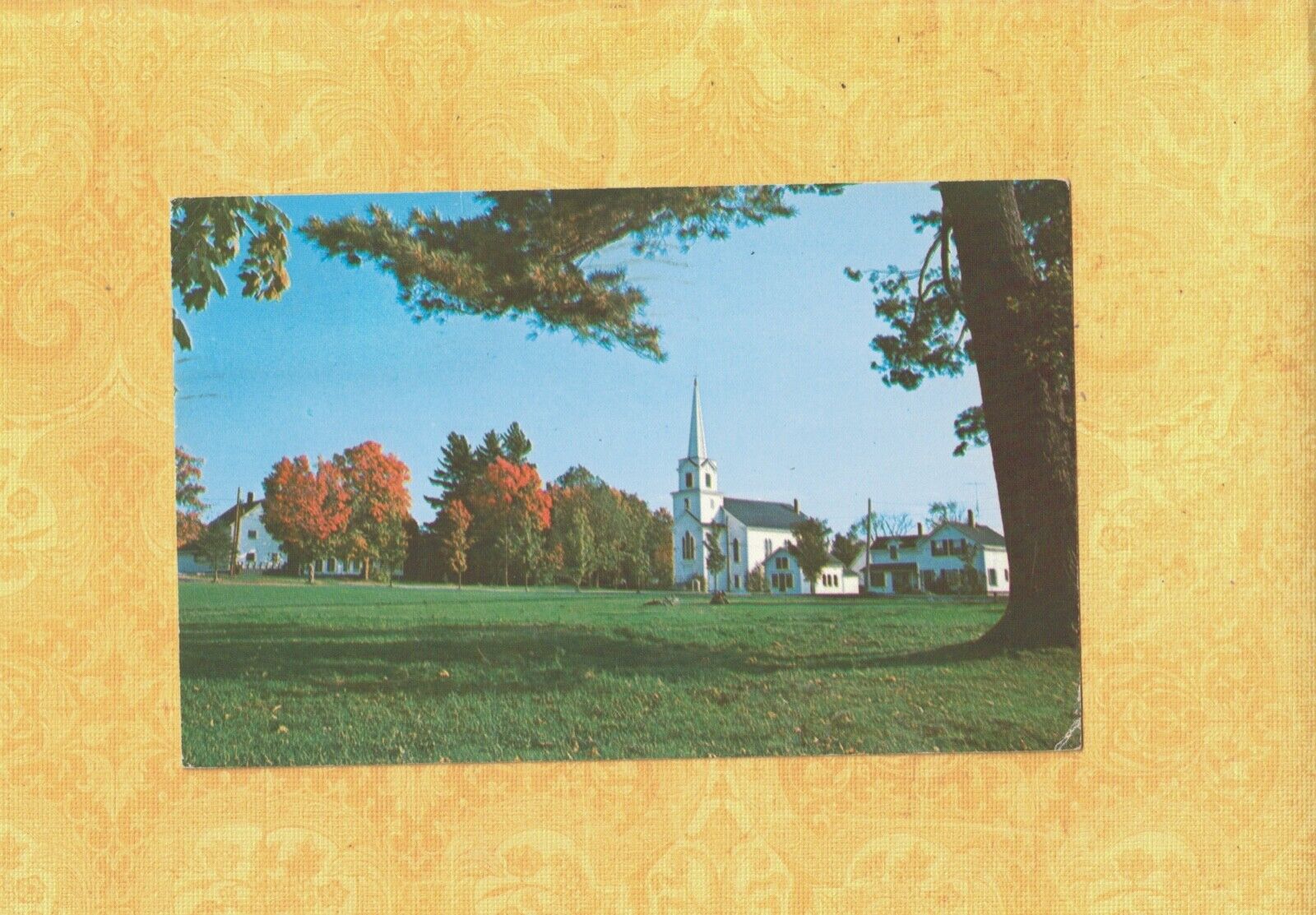 VT Irasburg vintage postcard UNITED CHURCH ON COMMON VERMONT TO Wallingford CT