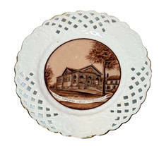 PITTSFIELD Library NEW HAMPSHIRE Antique  Souvenir China TRINKET DISH PLATE picture