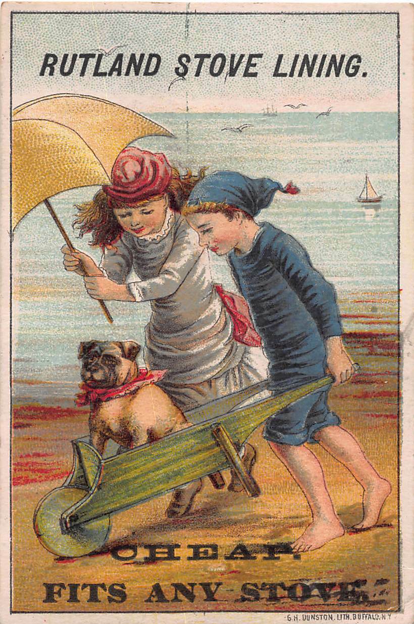 Rutland Stove Lining, 19th Century Trade Card, Size:105 mm x 70 mm