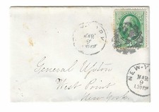 1870s? West Point NY Cover - To General Upton (Emory Upton?) picture