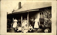 RPPC people on porch~country folk~possibly Chittenden family Racine Ohio~1904-18 picture