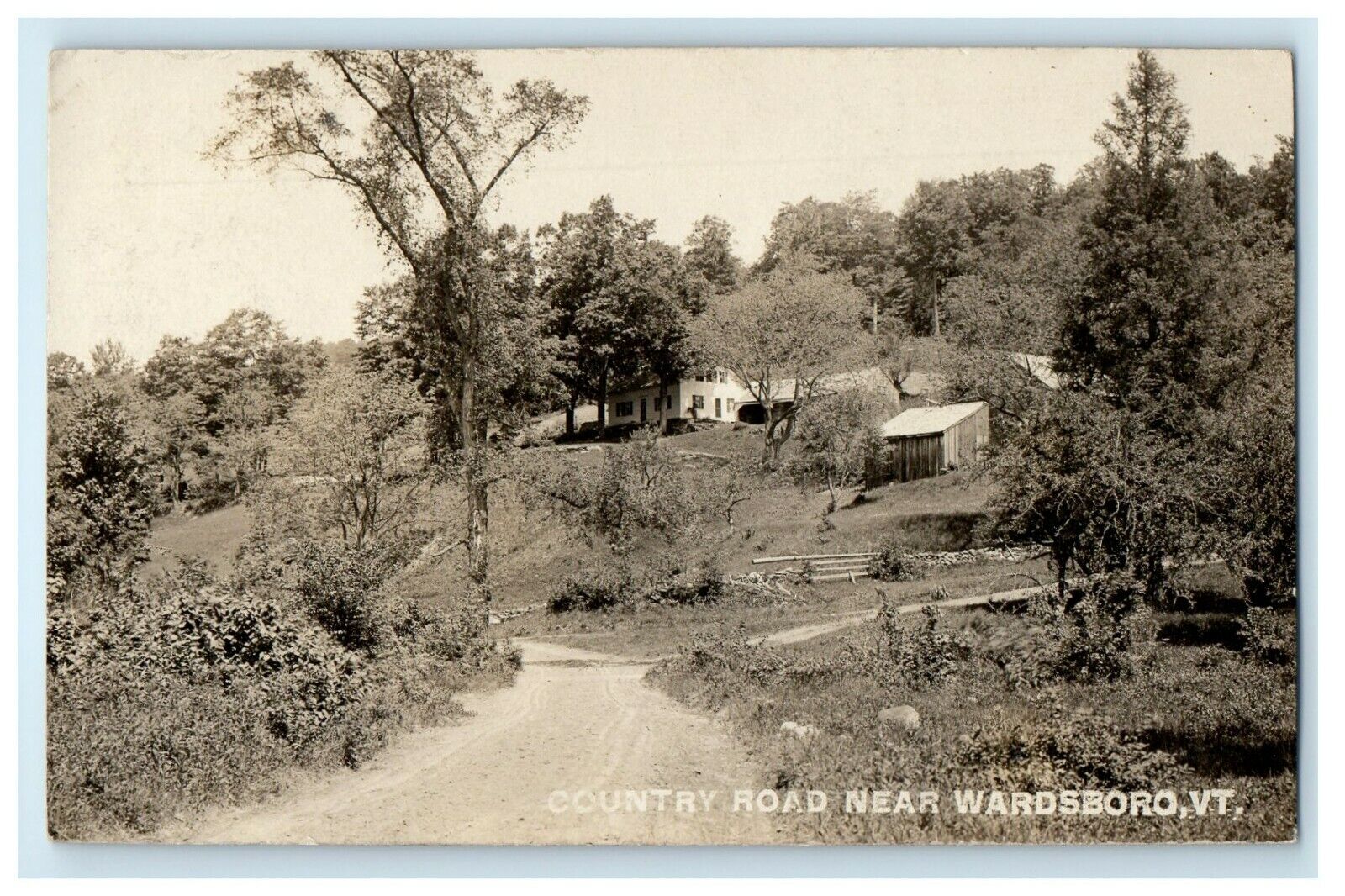 1910 Country Road Near Wardsboro Vermont VT RPPC Photo Antique Postcard