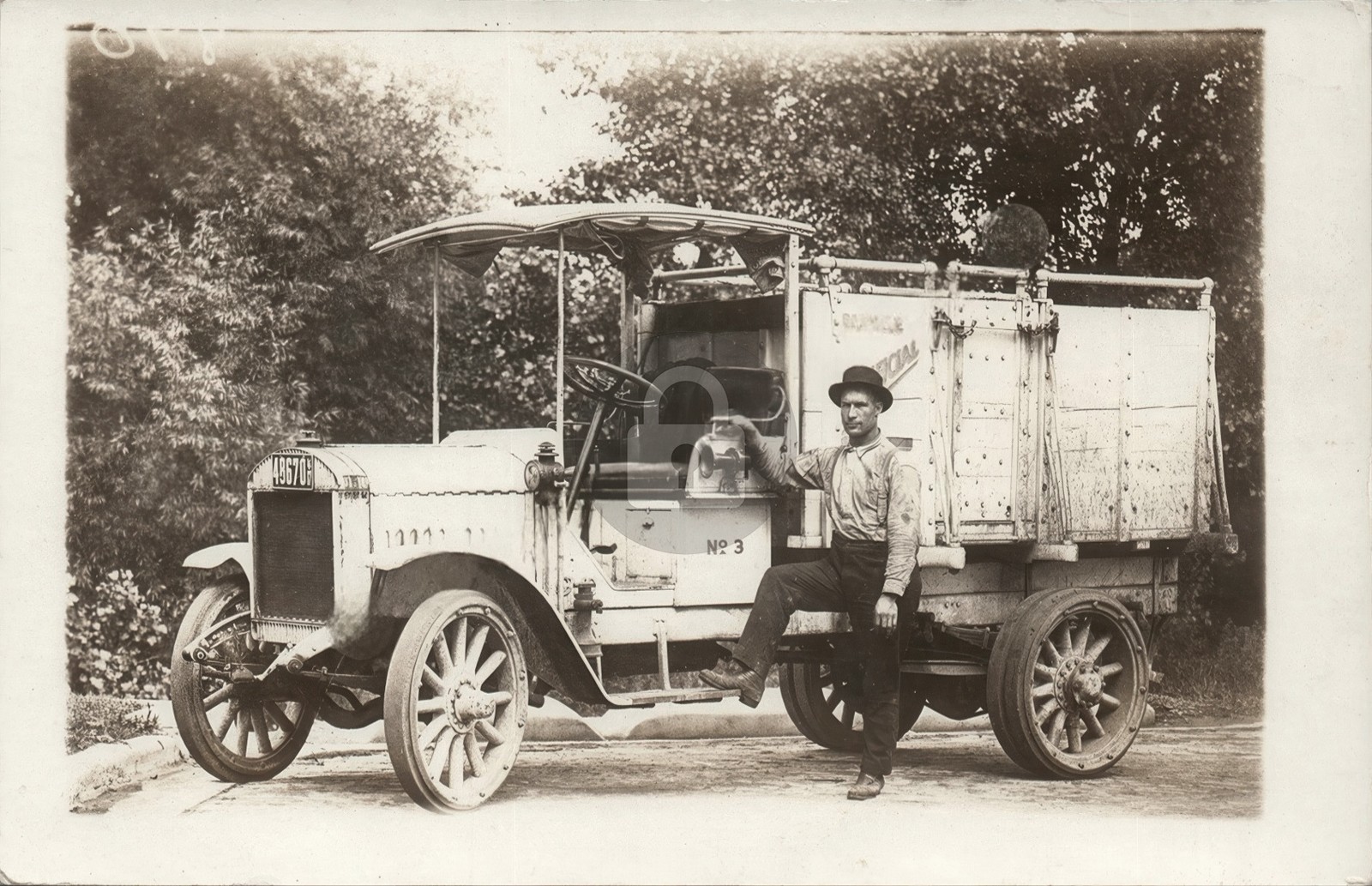 Early Truck Automobile DANVILLE IL Illinois RPPC Photo Postcard COPY