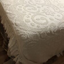 Concord Mills Vintage Bedspread Twin Hobnail 76.5x97.5 Made in USA White Fringe picture