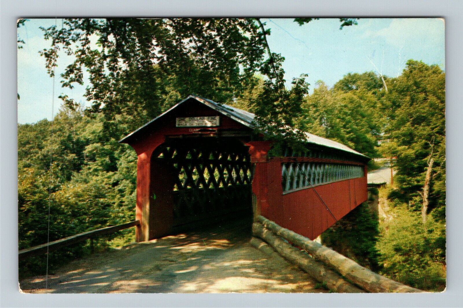 East Arlington VT-Vermont Scenic Old Covered Chiselville Bridge Vintage Postcard