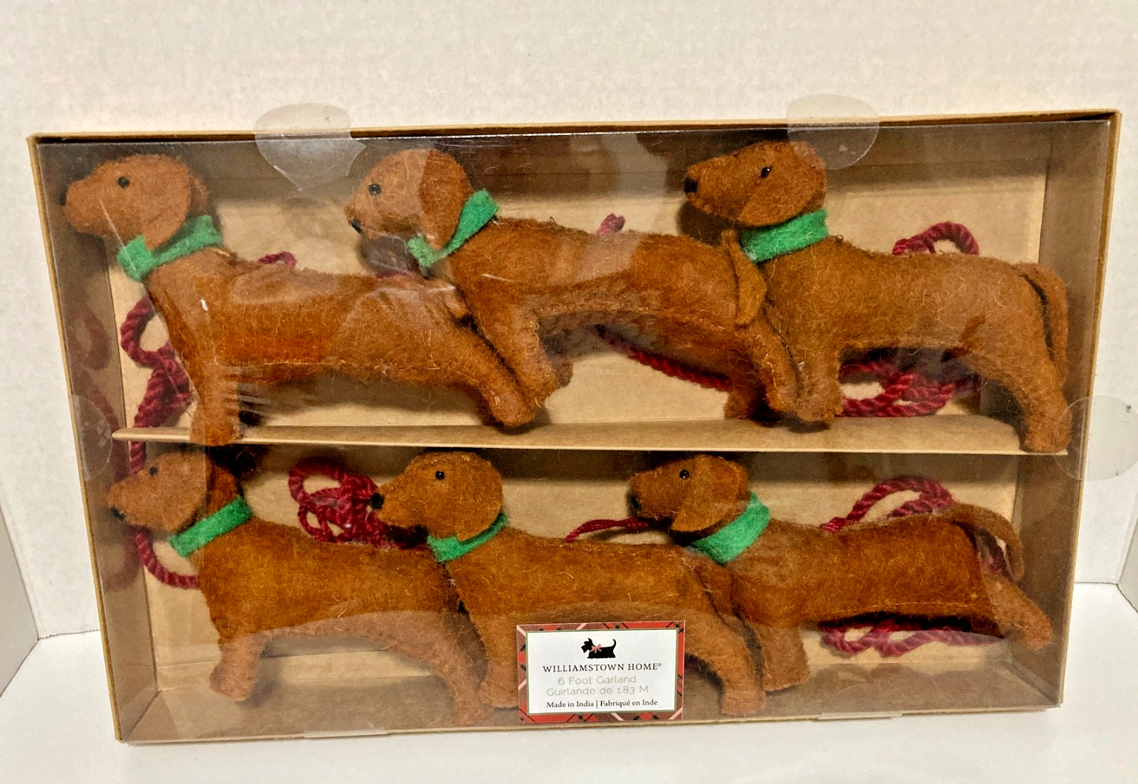 Holiday DACHSHUND 6FT Christmas 🎁 GARLAND Williamstown Home Wiener Dogs INDIA