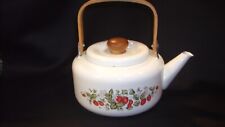Vintage Strawberry Enamel over Metal Teapot Japan Fraise 1981 Gailstyn-Sutton picture