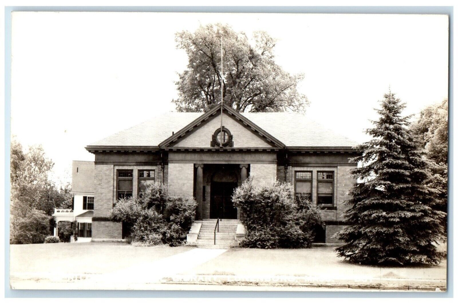 c1940's Ritter Memorial Library Lunenburg Massachusetts MA RPPC Photo Postcard