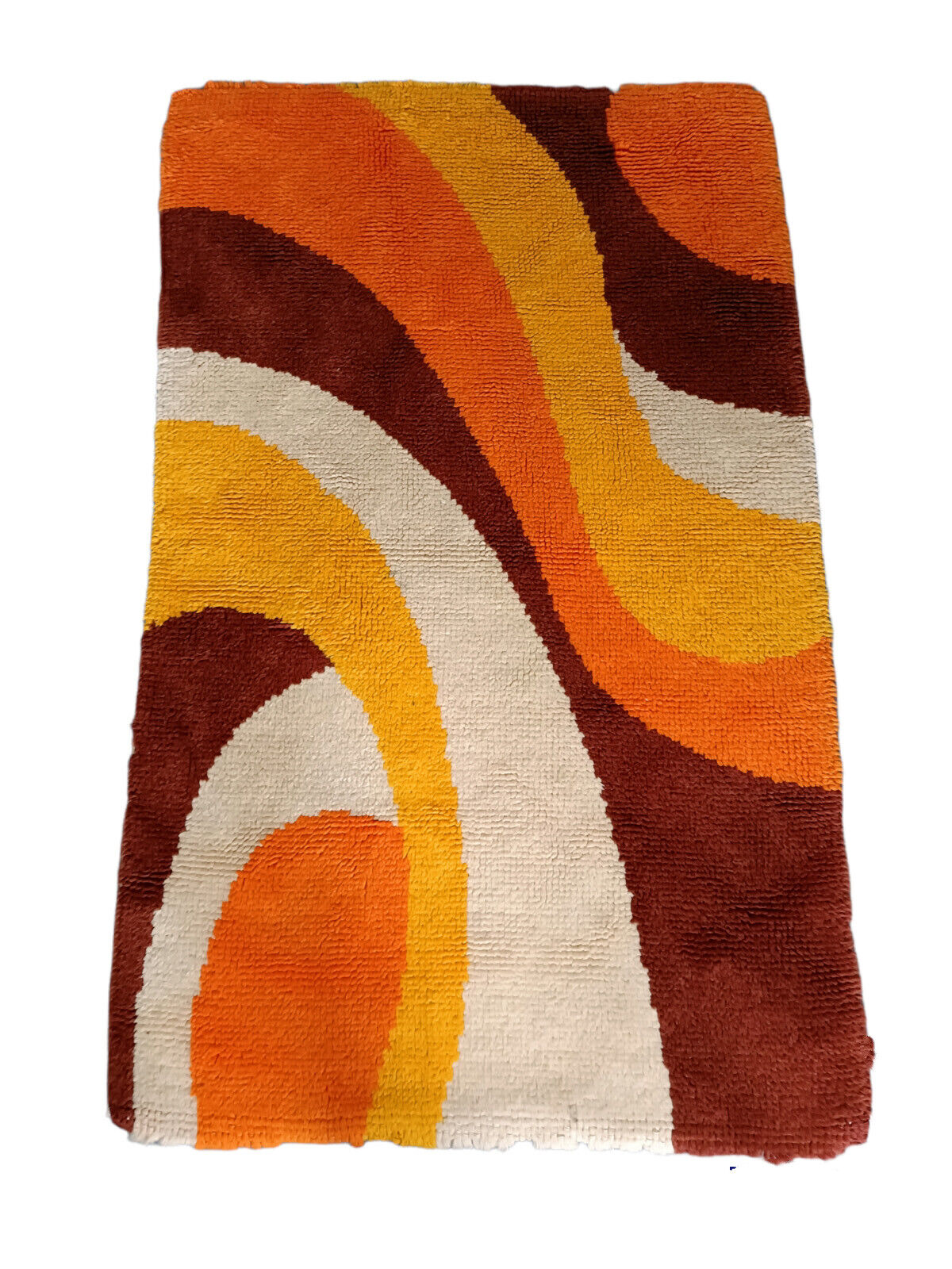 Vintage MCM Pop Art Space Age Panton Carpet Rya Rug Modernist  Eames Colani Era