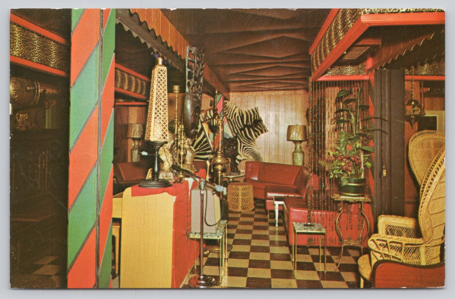 Harbor Hide-A-Way Restaurant Shelburne VT Postcard Mid-Century Tiki Exotic Decor Harbor Hide-A-Way Restaurant Shelburne VT Postcard Mid-Century Tiki Exotic Decor
