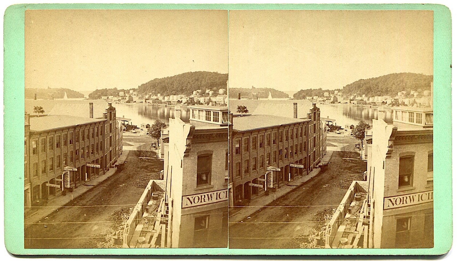 Norwich Connecticut Street View & Harbor 1870s Spafard Stereoview Photo Norwich Connecticut Street View & Harbor 1870s Spafard Stereoview Photo