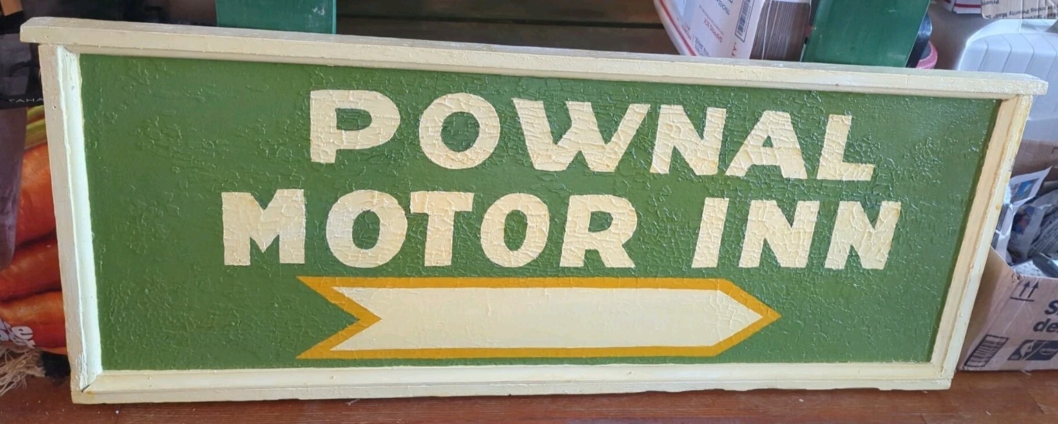 VINTAGE Motel Wooden Wood SIGN Pownal Vermont VT MOTOR Inn LARGE Double Sided VINTAGE Motel Wooden Wood SIGN Pownal Vermont VT MOTOR Inn LARGE Double Sided