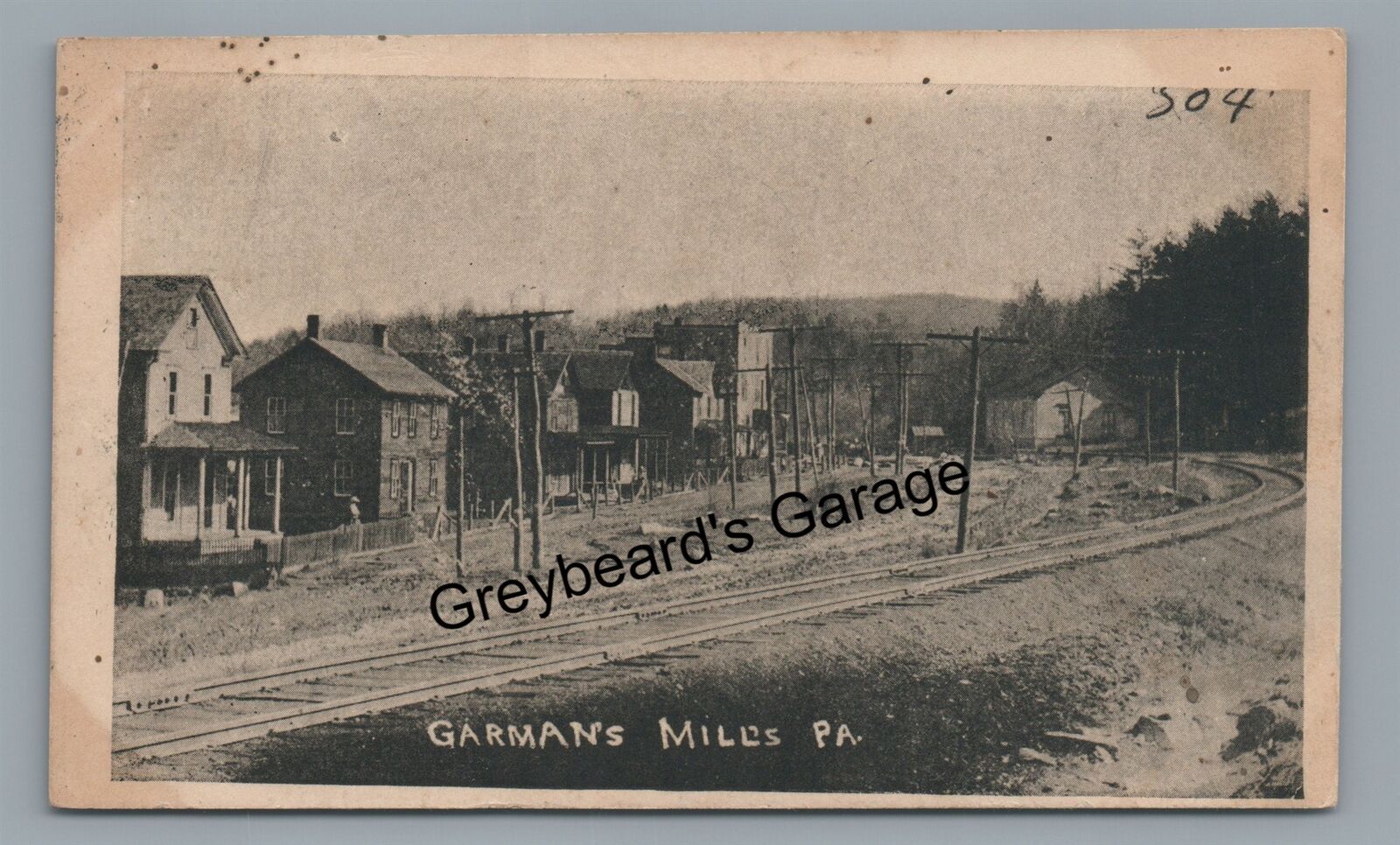 PRR Railroad Train Station GARMONS MILLS PA Cambria County 1911 Postcard