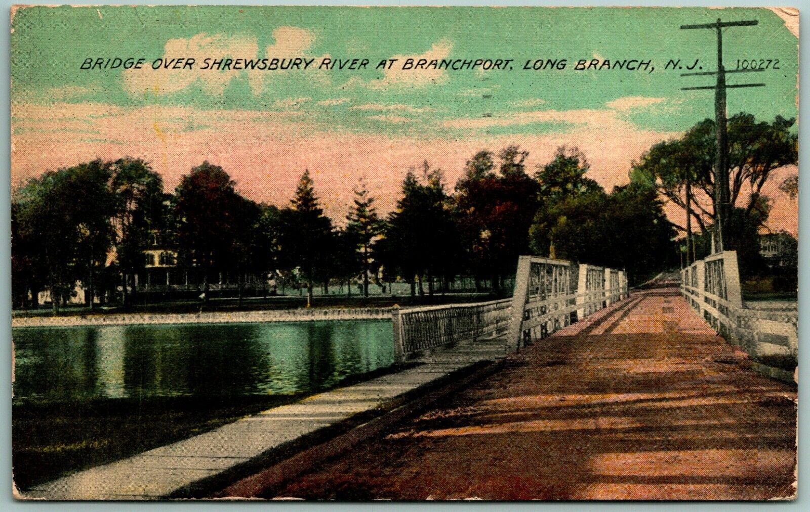 Shrewsbury River Bridge at Branchport Long Branch New Jersey NJ DB Postcard J6