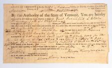 ANTIQUE 1809 VERMONT LEGAL WRIT OF EJECTMENT EVICTION ADDISON COUNTY MONKTON #1 picture