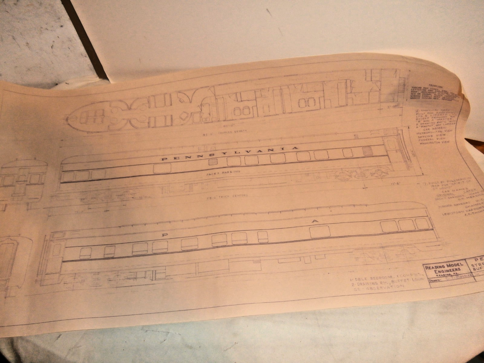Prr Drawing Vintage Reading Model Engineers Blueprint Drawing PRR Jack's Narrow ...