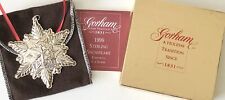 1999  Gorham Sterling Silver Christmas Snowflake Tree Ornament Pouch & Box picture