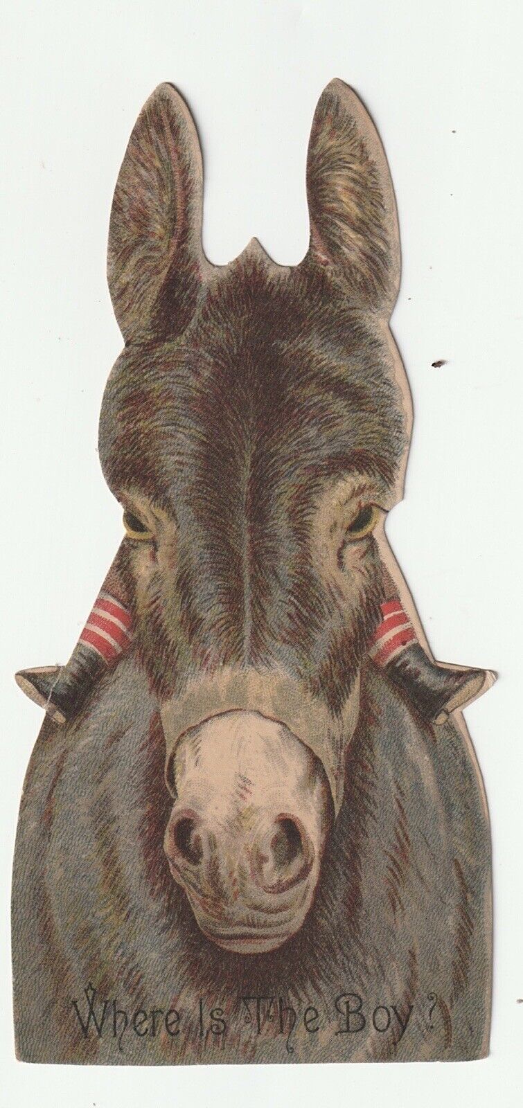 1800’s Standard Java Die Cut Trade Card  Chase & Sanborn Donkey Where\'s The Boy