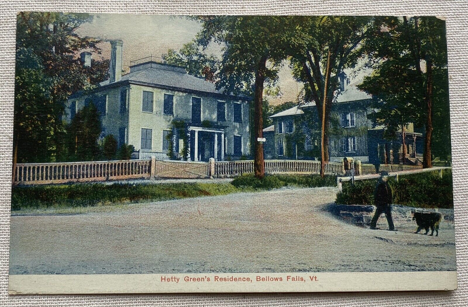 Hetty Green’s Residence, Bellows Falls, Vermont, Vintage Postcard