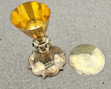 GORHAM 4175 SOLID STERLING SILVER LIFE OF CHRIST CHALICE PATEN TABERNACLE 925 picture