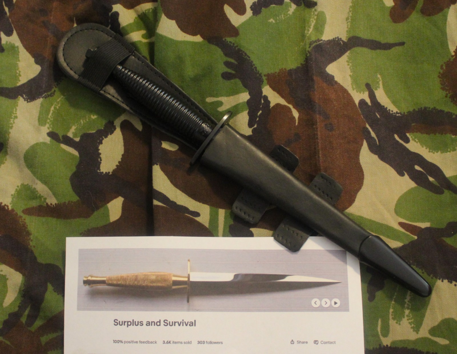 Genuine British Army FS Commando knife, 3rd pat. J. Nowill, made in Sheffield Genuine British Army FS Commando knife, 3rd pat. J. Nowill, made in Sheffield