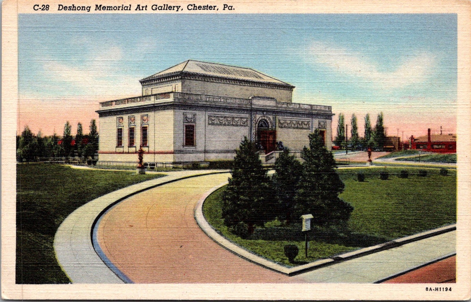 Deshong Memorial Art Gallery Chester PA Vintage Postcard 5P18-4