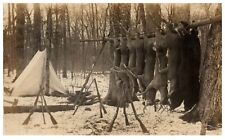 RPPC Buck Pole Bear Hanging Hunting Camp PC c1910 L.F. Reed Marshfield Wisconsin picture