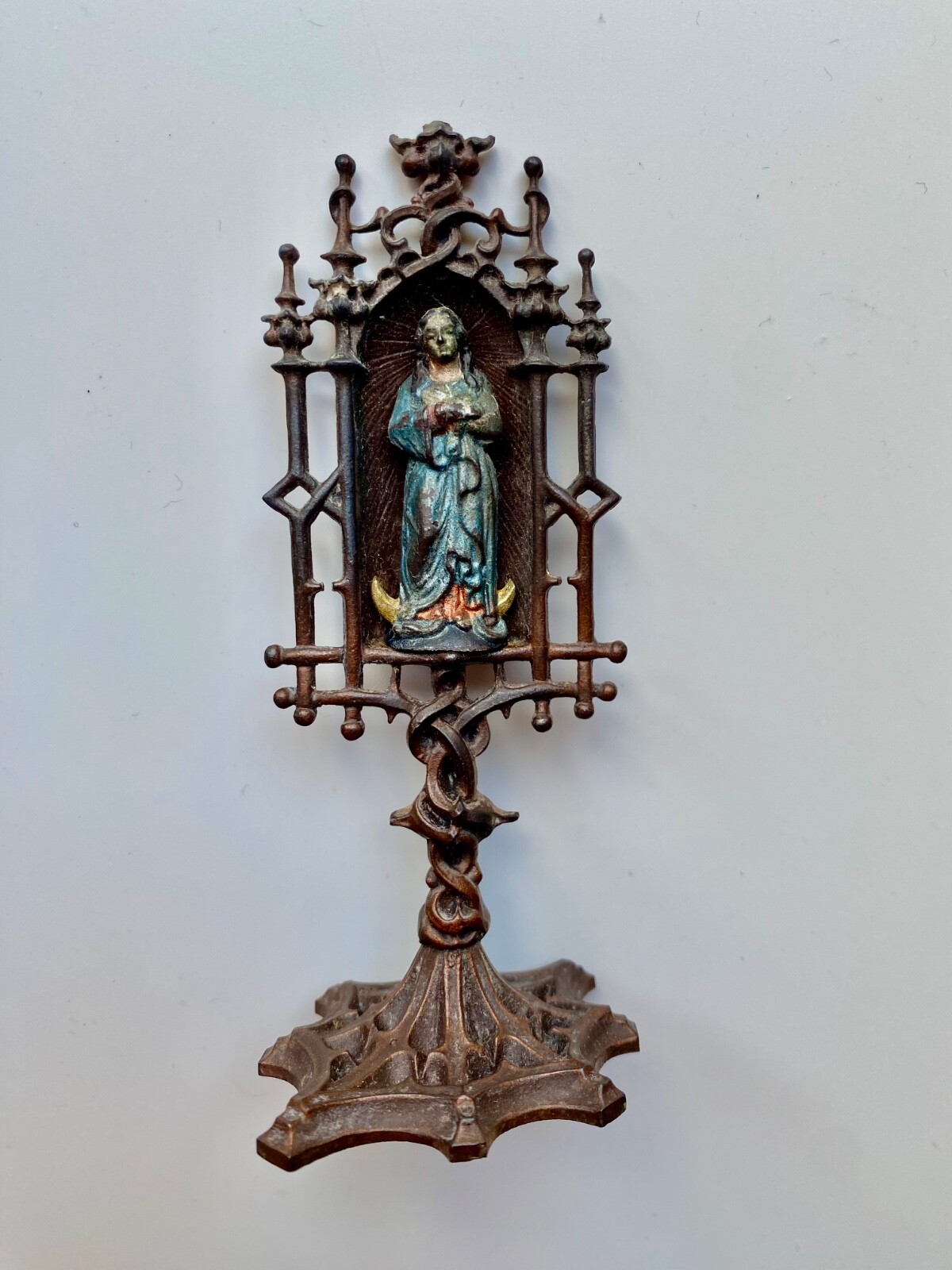 Josef Glanz, 19th Century Austrian Original Cast Iron Virgin Mary Sculpture Josef Glanz, 19th Century Austrian Original Cast Iron Virgin Mary Sculpture