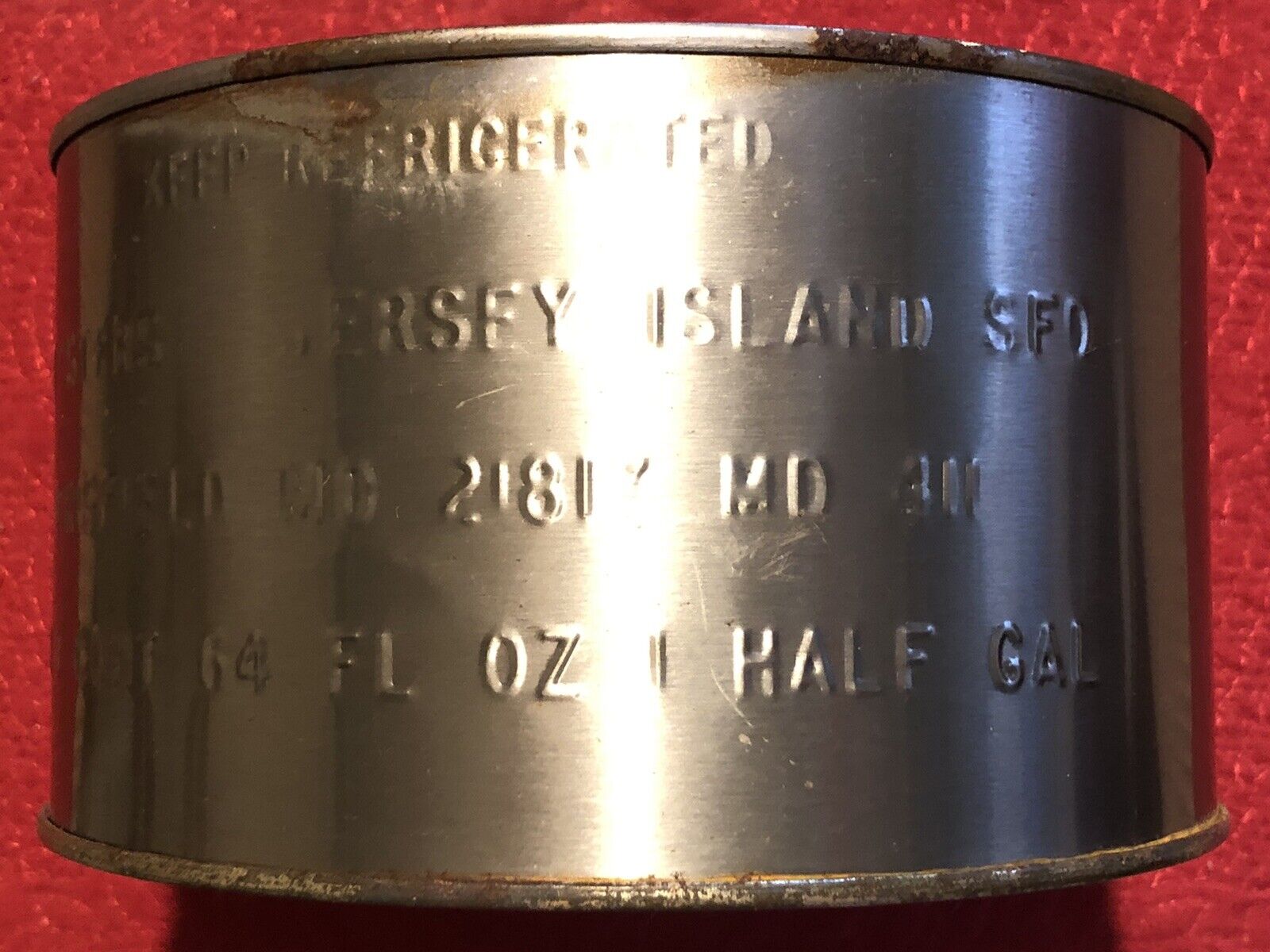 Jersey Island Sfd Crisfield Somerset Co  MD Maryland half-gallon tin can oyster