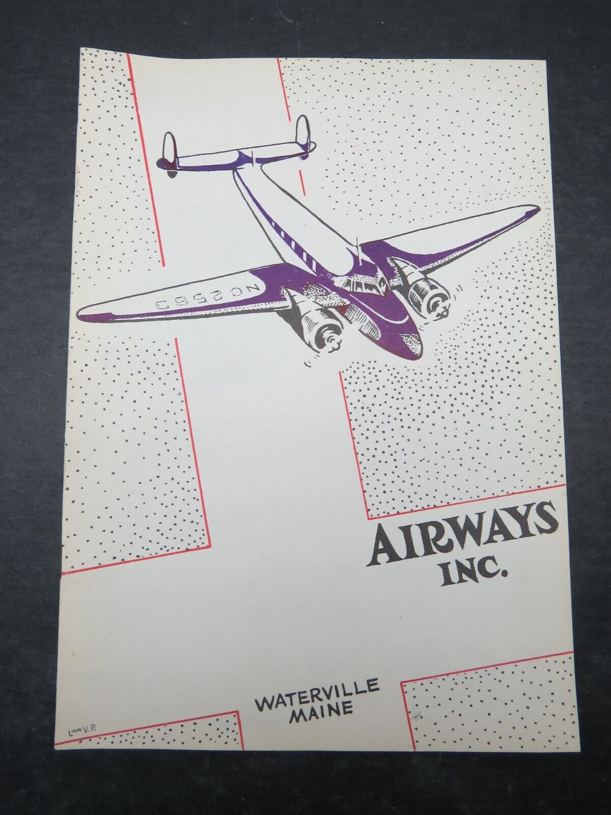 1941 Airways Inc. Waterville , Maine Aviation Brochure .. Waco , Piper Cub