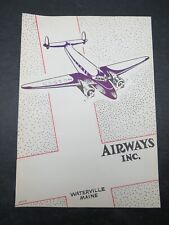 1941 Airways Inc. Waterville , Maine Aviation Brochure .. Waco , Piper Cub picture