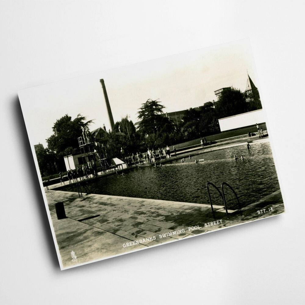 A6 PRINT - Vintage Somerset - Greenbanks Swimming Pool, Street