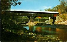 Taftsville Covered Bridge Over The Ottauquechee River Vermont Vintage Postcard picture