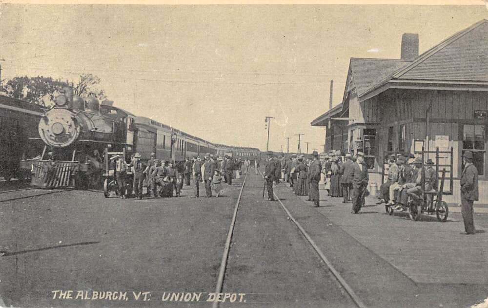 Alburgh Vermont Union Depot Train Station Vintage Postcard AA29560