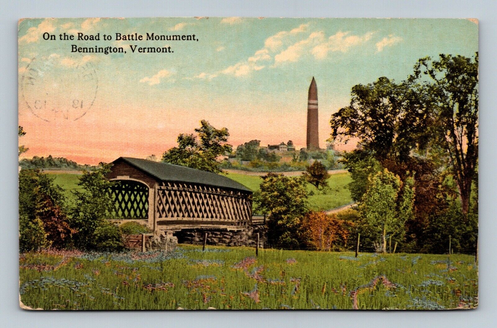BENNINGTON VT ON THE ROAD TO BATTLE MONUMENT VERMONT Postcard