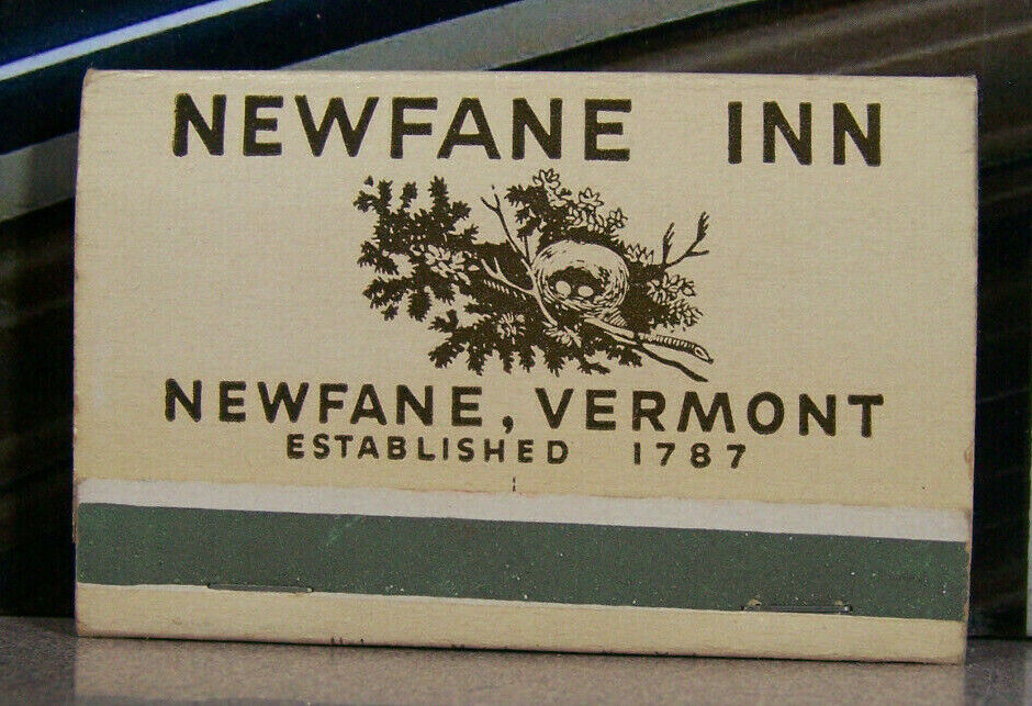 Vintage Matchbook Y4 Newfane Vermont Inn French Italian Established 1787 Marmite