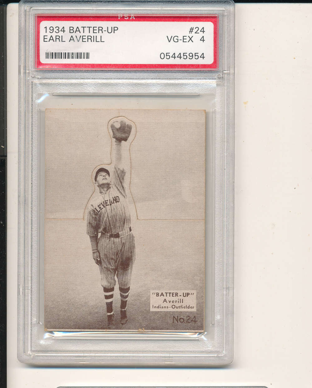 1934 Batter up baseball card Earl Averill Indians psa 4 #24 bxm