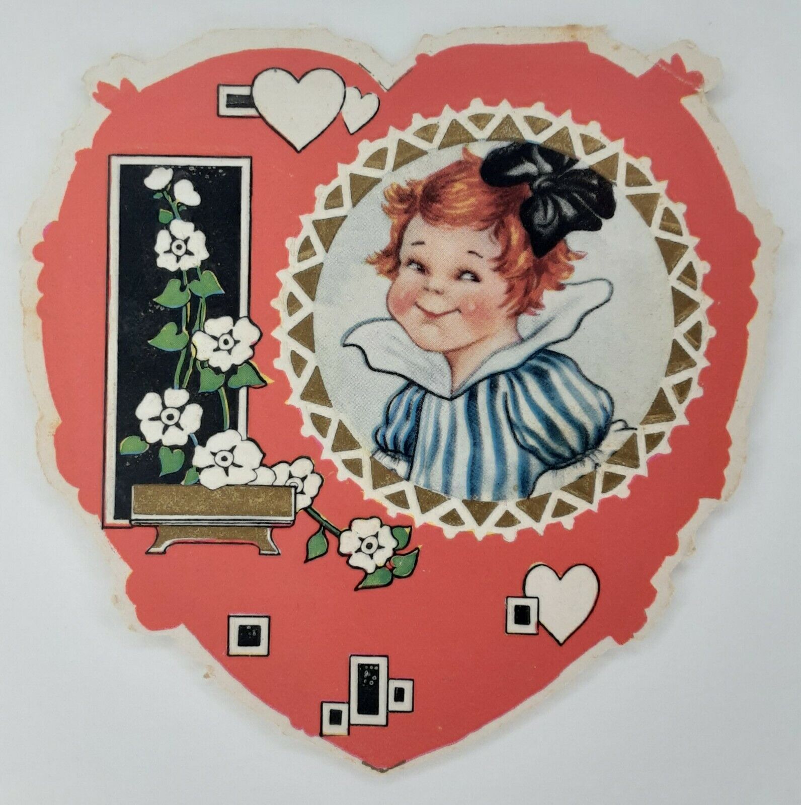 Valentine Whitney Made Worcester Massachusetts Valentine’s Day Card Little Girl