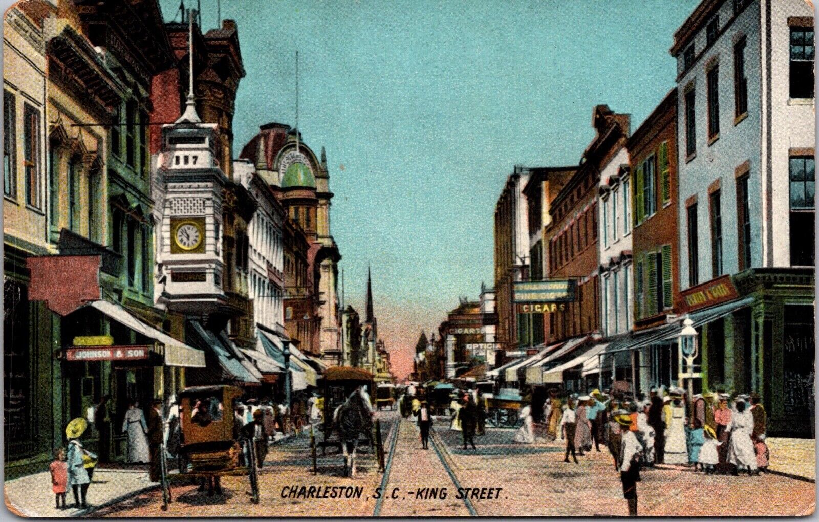 Postcard King Street in Charleston, South Carolina~3504