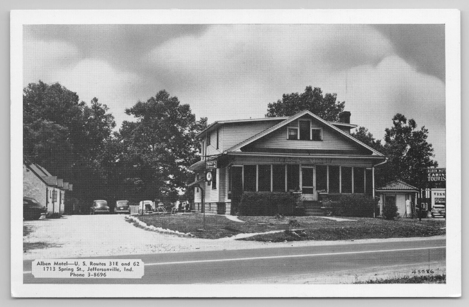 c1940s Postcard Alben Motel U S Routes 31 & 62 Jeffersonville IN