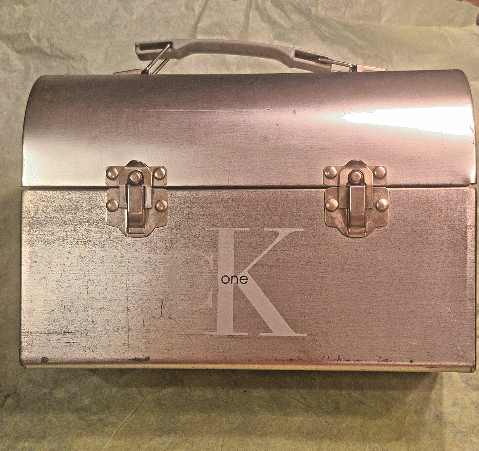 Calvin Klein CK One Silver Metal Lunchbox Collectible Collector Item